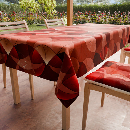Promo Cucina Geo Cerchio Rosso Tovaglia in Stampa Digitale + Tovaglia Trasparente + Runner in Omaggio.