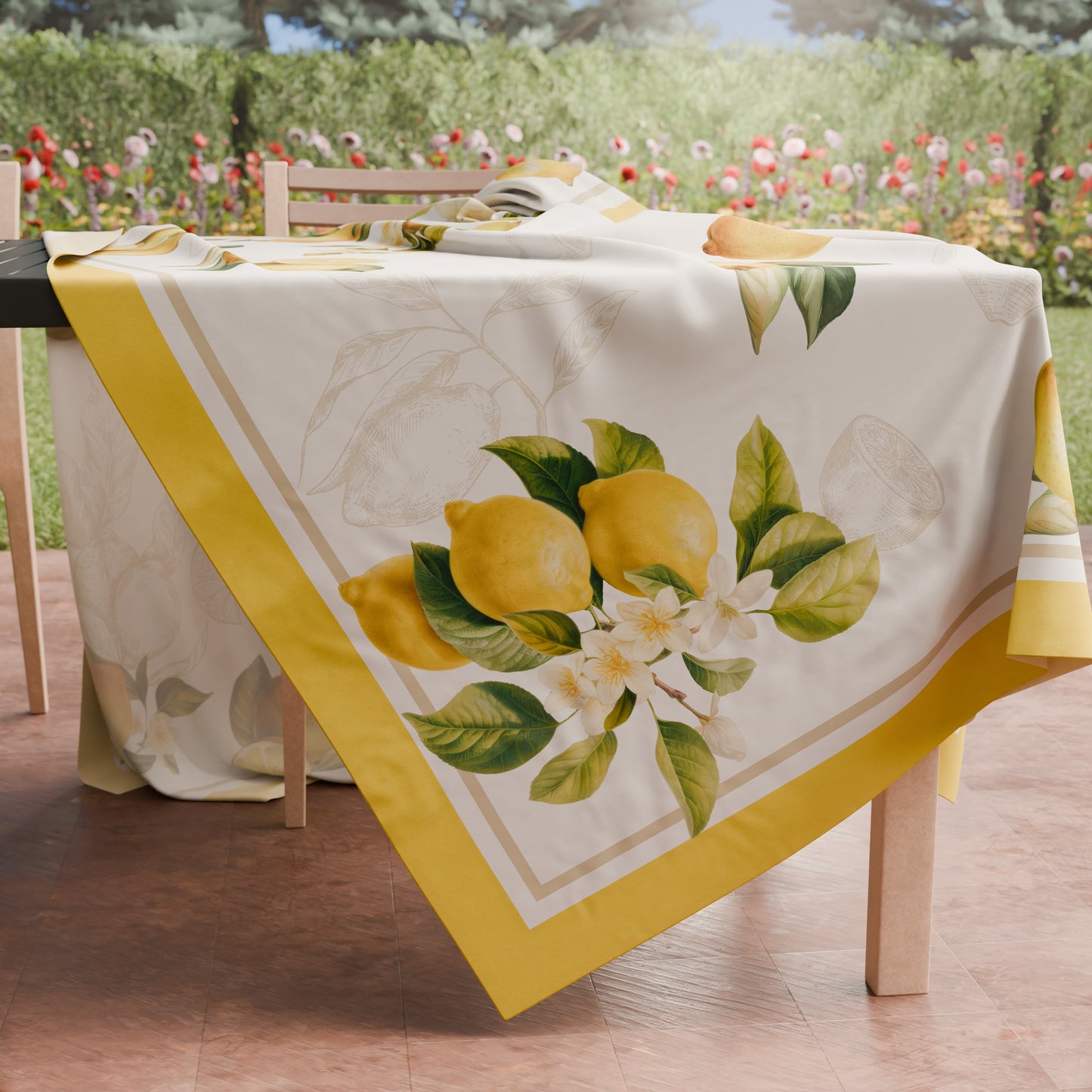 Tovaglia da tavola Antimacchia, Copritavolo da Cucina Lemon 02
