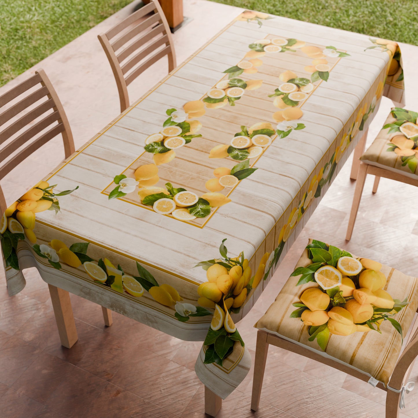Nappe de table anti-taches, couvre-table de cuisine, citron