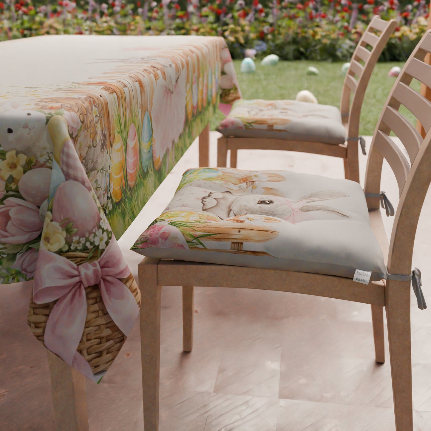 Coussins de Pâques pour chaises Housses de chaise Pâques 6 pièces Tutu Bunny
