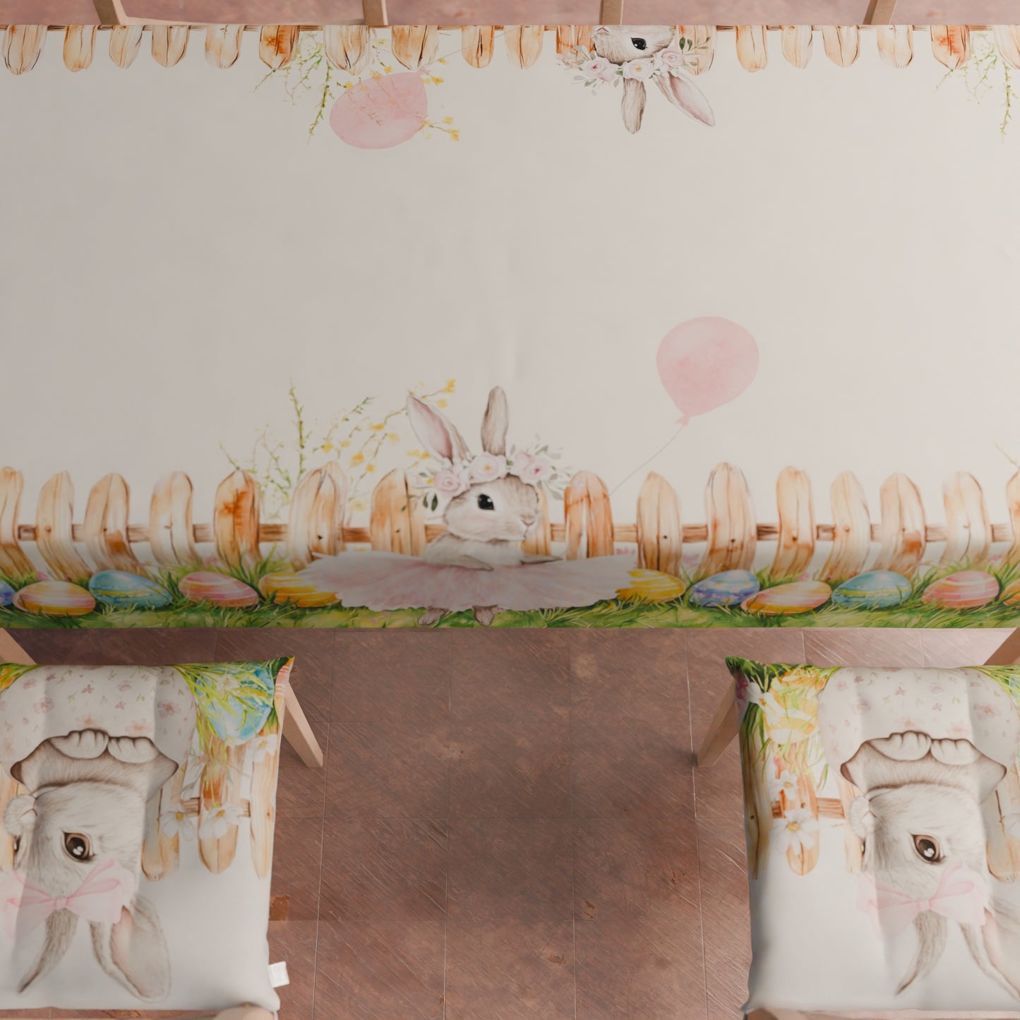 Coussins de Pâques pour chaises Housses de chaise Pâques 6 pièces Tutu Bunny