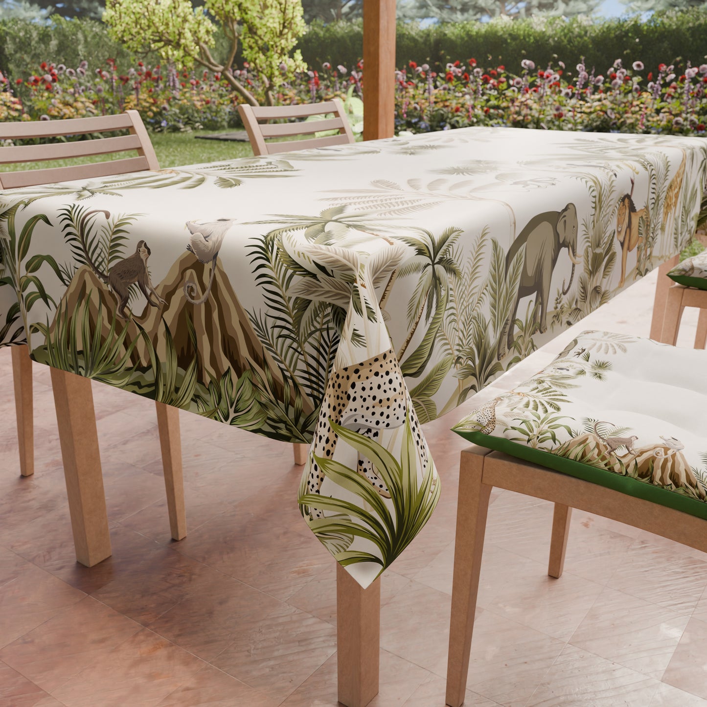 Nappe de table anti-taches, protège-table de cuisine Savane