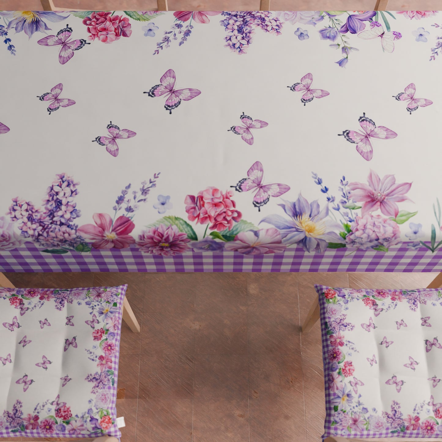 Coussins de Pâques pour chaises housses de chaise Pâques 6 pièces Vichy Violet
