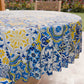 Nappe Ronde Anti-taches Élégante - Idéale pour cuisine et salle à manger - Vietri Bleu