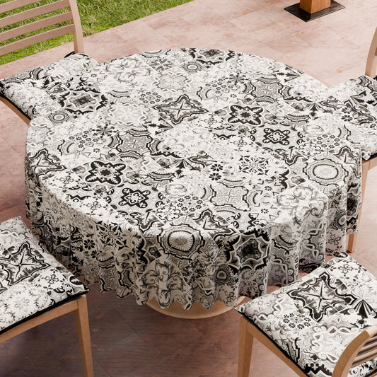 Tovaglia Rotonda Antimacchia Elegante - Ideale per cucina e sala da pranzo - Vietri Nero