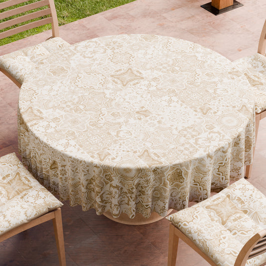 Tovaglia Rotonda Antimacchia Elegante - Ideale per cucina e sala da pranzo - Vietri Tortora