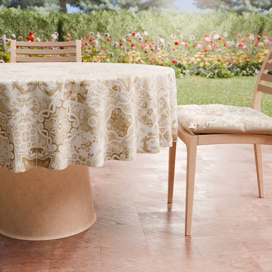 Tovaglia Rotonda Antimacchia Elegante - Ideale per cucina e sala da pranzo - Vietri Tortora