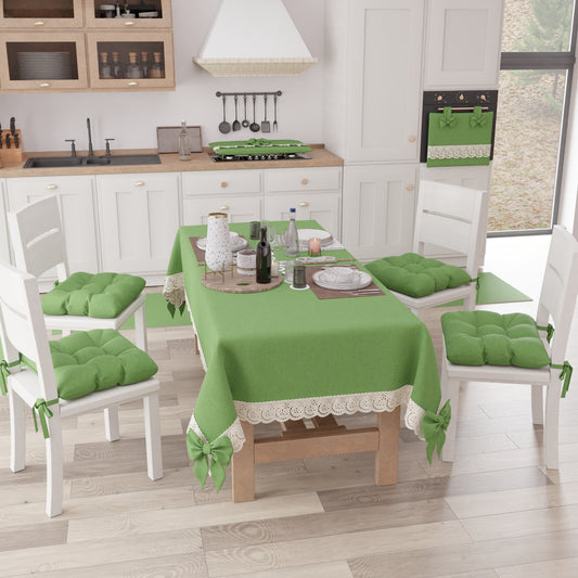 Cuscini per Sedie Coprisedia Shabby Chic Tinta Unita Verde