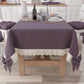 Tovaglia da Tavola Shabby Chic Copritavolo con Pizzo e Fiocchi Malva