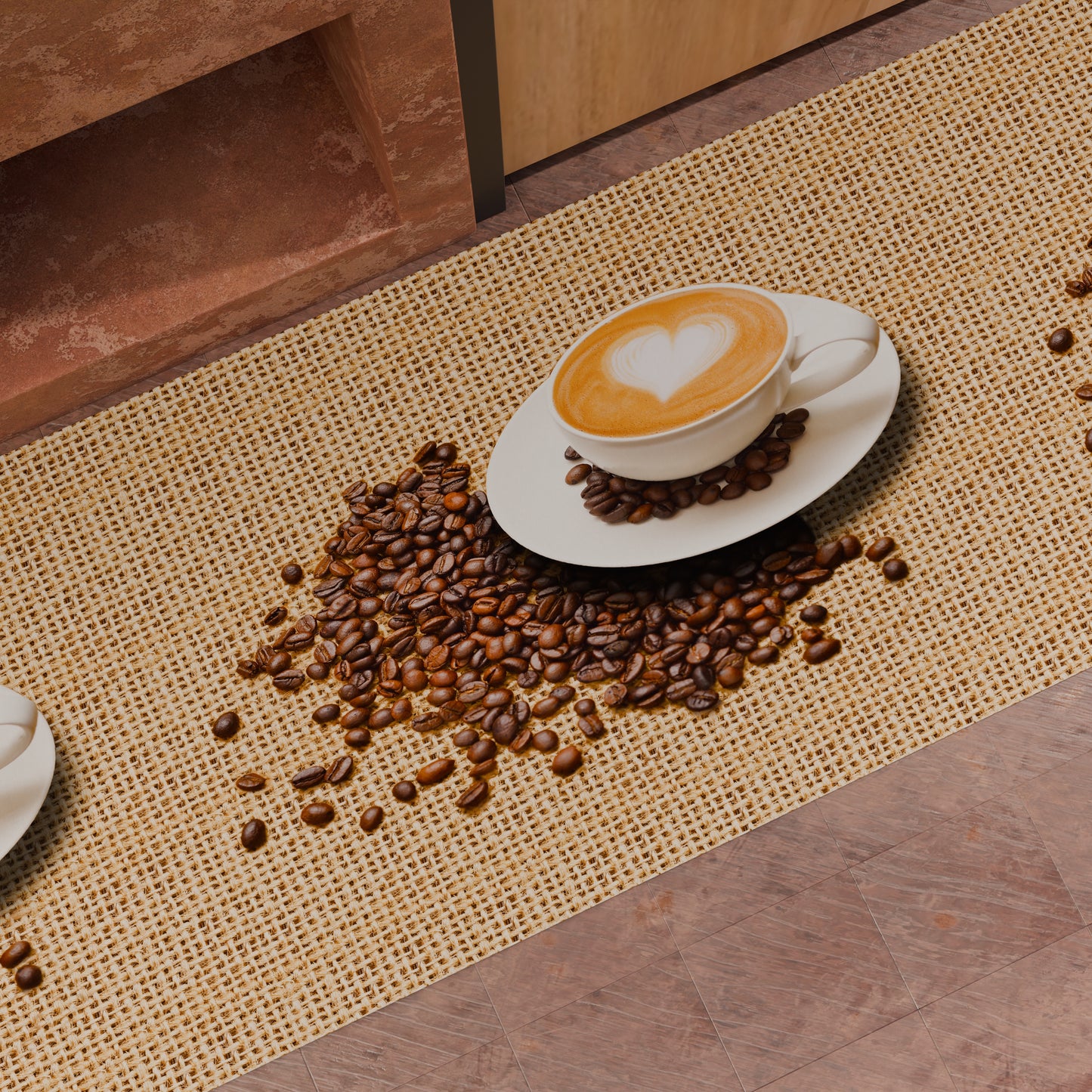 Non-Slip Kitchen Rug Washable Kitchen Rug, Coffee Beige