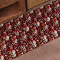 Tapis de cuisine antidérapant couloir de cuisine lavable, Floral-07-Bordeaux