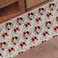 Tapis de cuisine antidérapant couloir de cuisine lavable, Floral-07 Blanc