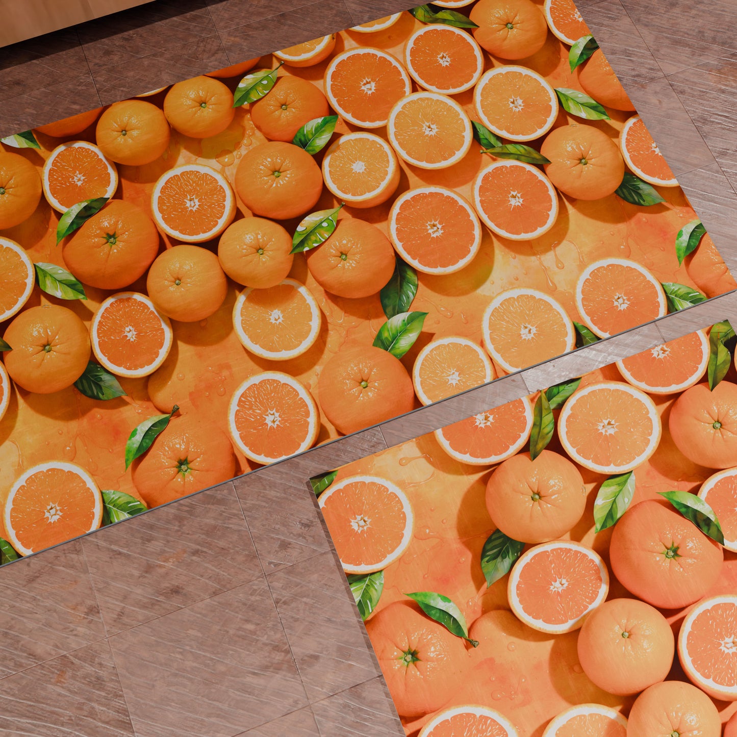 Tapis de Cuisine Antidérapant Passatoia Cuisine lavable, Cuisine Fruit - Orange