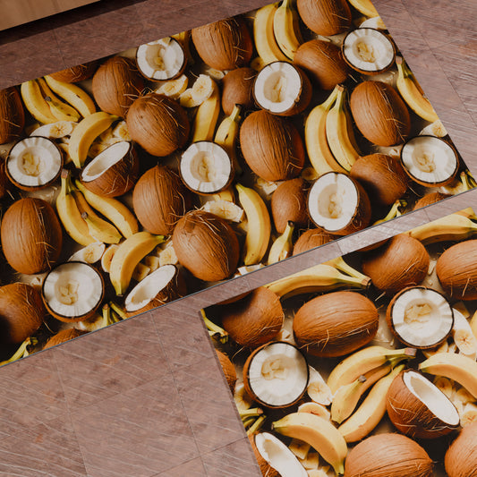 Tappeto Cucina Antiscivolo Passatoia Cucina lavabile, Cucina Fruit - Cocco e Banana