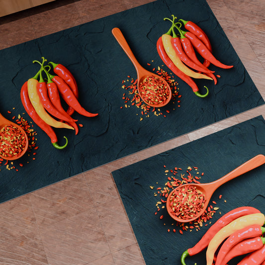Tappeto Cucina Antiscivolo Passatoia Cucina lavabile, Cucina Peperoncino