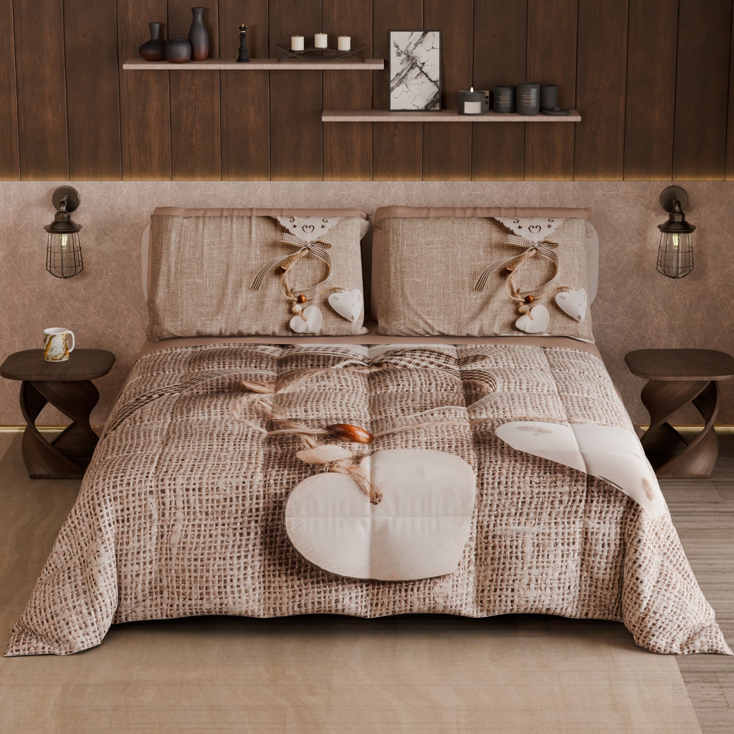 Couette, édredon double, simple, une place et demie shabby 331