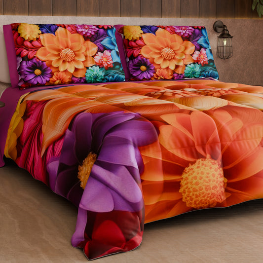 Couette, Edredon Double, Simple, 1 place et Demi Florale 05-12