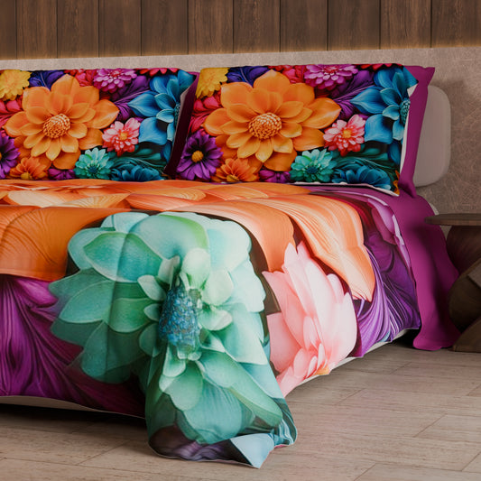 Couette, Edredon Double, Simple, 1 place et Demi Florale 05-12