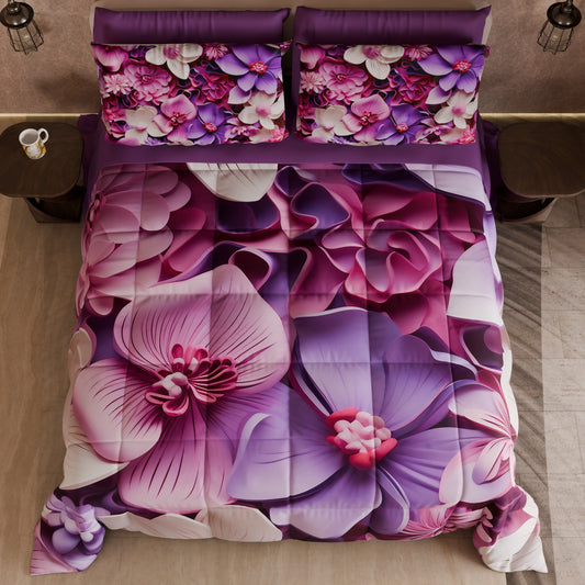Couette, Edredon Double, Simple, 1 place et Demi Florale 05-23