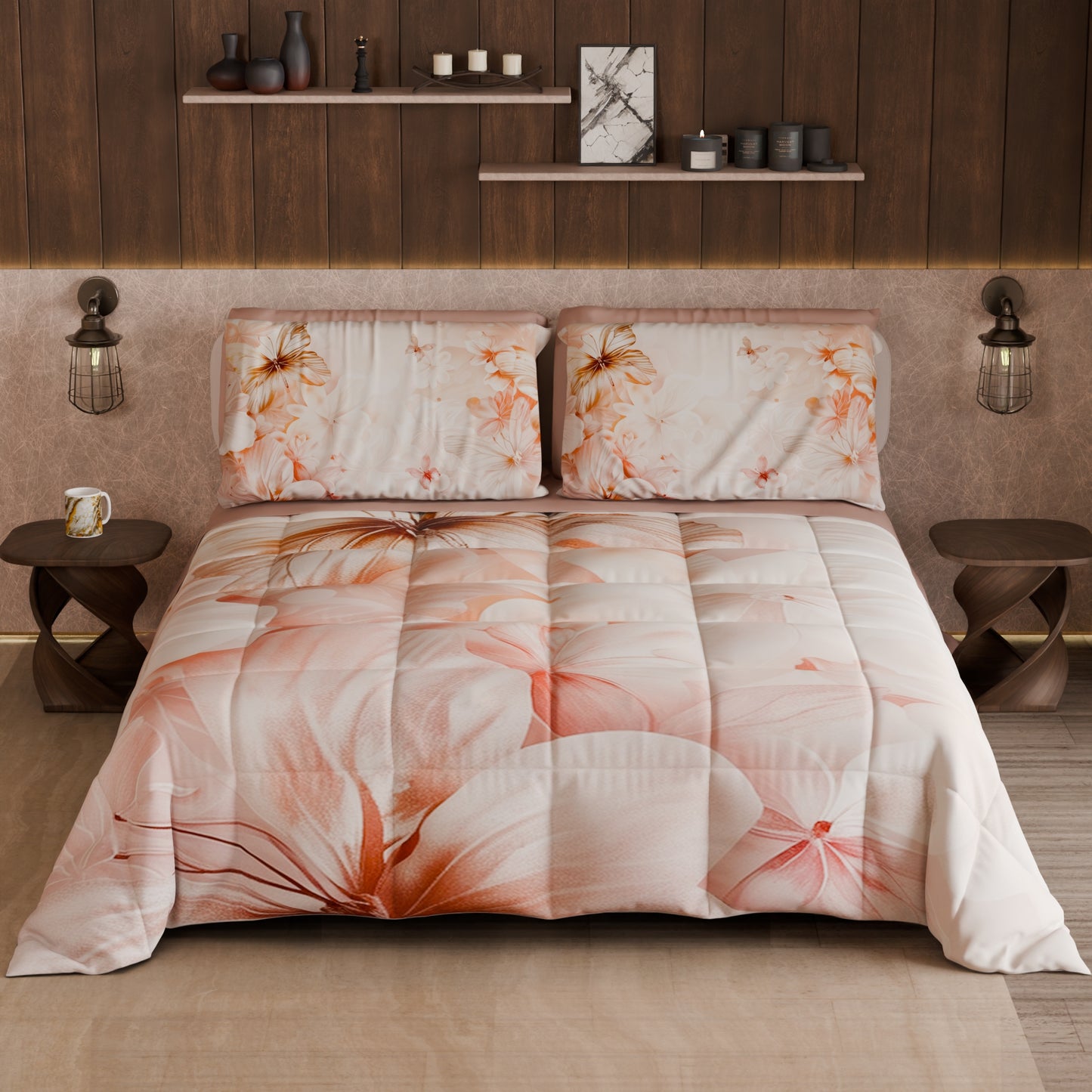 Couette, Edredon double, simple, une place et demie Floral F11