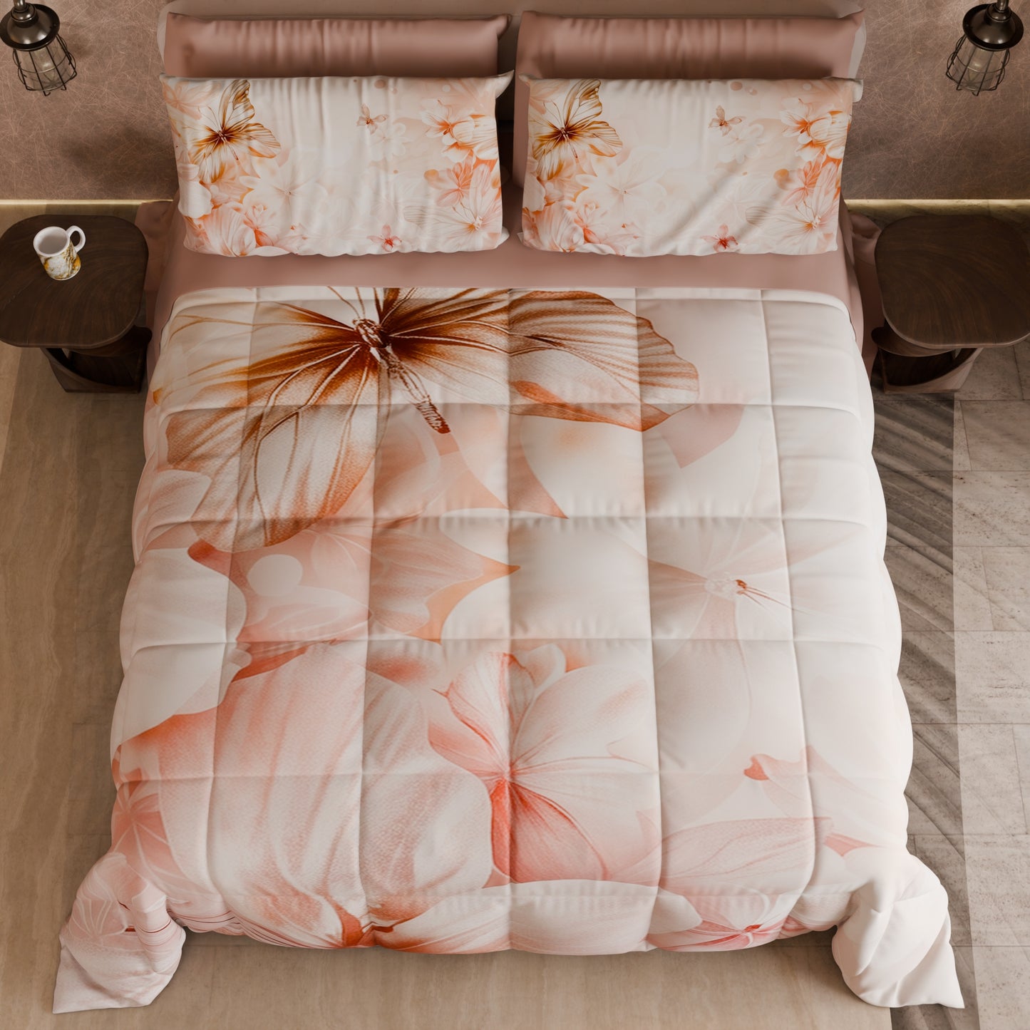 Couette, Edredon double, simple, une place et demie Floral F11