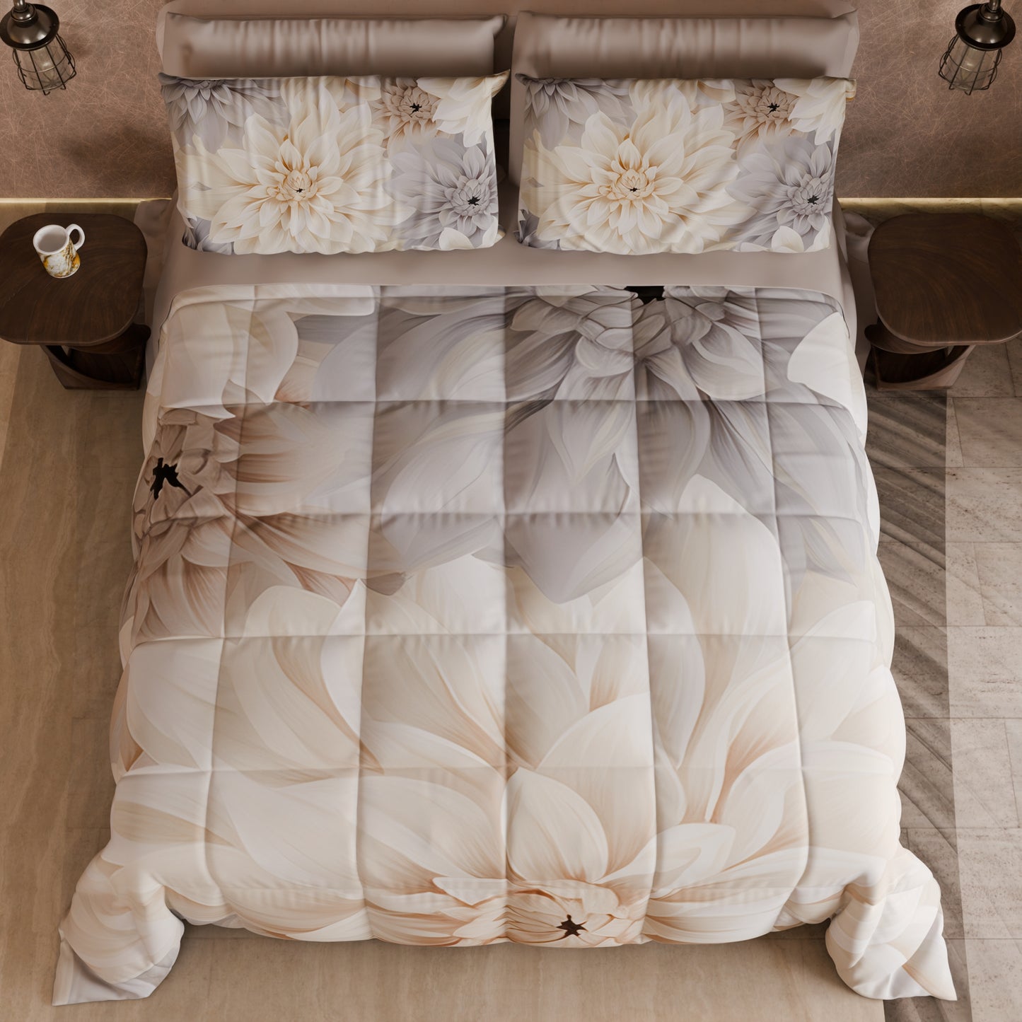 Couette, Edredon Double, Simple, 1 place et demie Floral F25