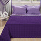 Courtepointe unie violet-lilas + draps assortis et taie d'oreiller numérique