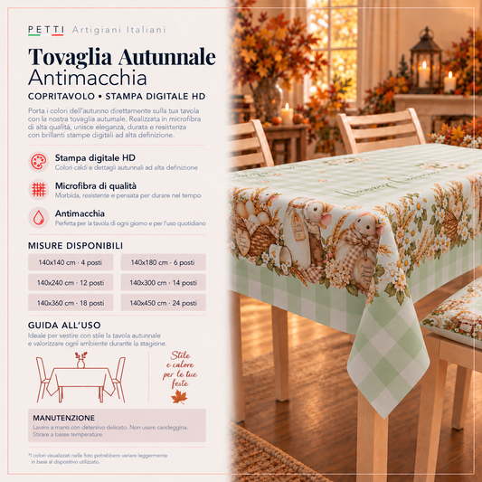 Tovaglia Autunnale Antimacchia in Stampa Digitale Country