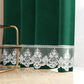Rideau panneau en velours pour intérieur avec anneaux et dentelle rebrodée, 140x280 cm, Smeraldo par Sissy