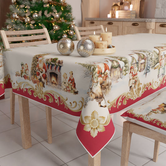 Tovaglia Natalizia Antimacchia Vintage Xmas Copritavolo Natale Made in Italy | PETTI