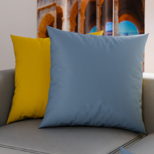 Cuscini, Copricuscini Divano, Cuscini Arredo in Tinta Unita Celeste/Giallo