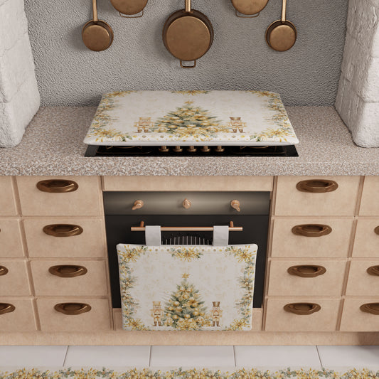 Housse de Four de Noël pour Cuisine en Impression Numérique Xmas Or