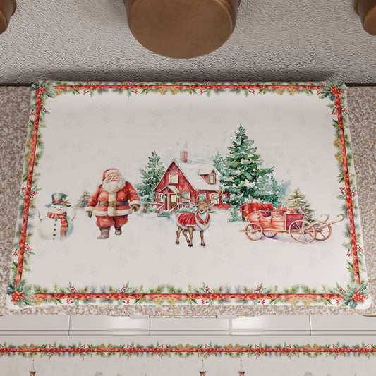 Protection de plaque de cuisson de Noël en impression numérique Xmas Terre du Père Noël