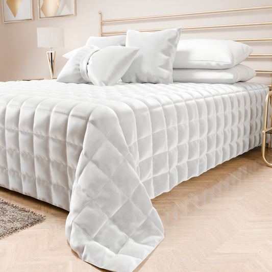 Courtepointe couvre-lit printanière et automnale en velours double face blanc optique