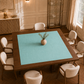 Centrotavola effetto velluto Tiffany, 90 × 90 cm — vista dall’alto