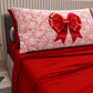 Lenzuola in Cotone, Completo Letto con Federe in Stampa Digitale Fiocco Rosso