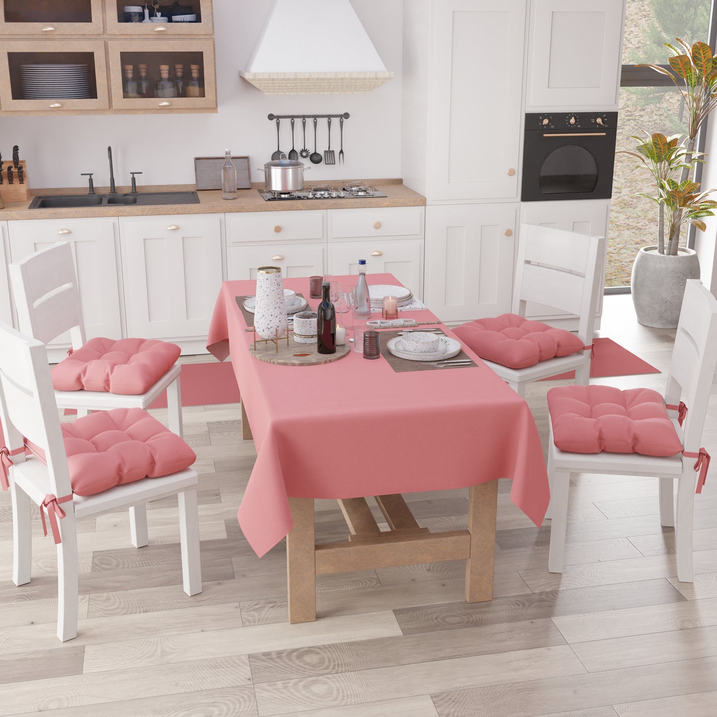 Tappeto Cucina, Passatoia Cucina, Tinta Unita Corallo