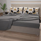 Lenzuola in Cotone, Completo Letto con Federe in Stampa Digitale Flower Ceramic Nero