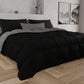 Couette matelassée double, simple, une place et demie, noire