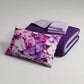 Courtepointe unie violet-lilas + draps assortis et taie d'oreiller numérique