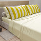 Lenzuola in Cotone, Completo Letto con Federe in Stampa Digitale Righe Giallo Ocra/Panna
