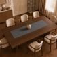 Runner da tavola effetto velluto Grigio Scuro, 40 × 140 cm — vista dall’alto
