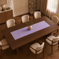 Runner da tavola effetto velluto Lilla, 40 × 140 cm — vista dall’alto
