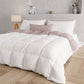 Couette matelassée double, simple, une place et demie, Rose Ancien Blanc