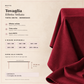 Scheda della tovaglia effetto velluto Bordeaux con sei misure e guida alla caduta