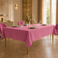 Tovaglia effetto velluto tinta unita Fucsia PETTI ambientata con sedie coordinate