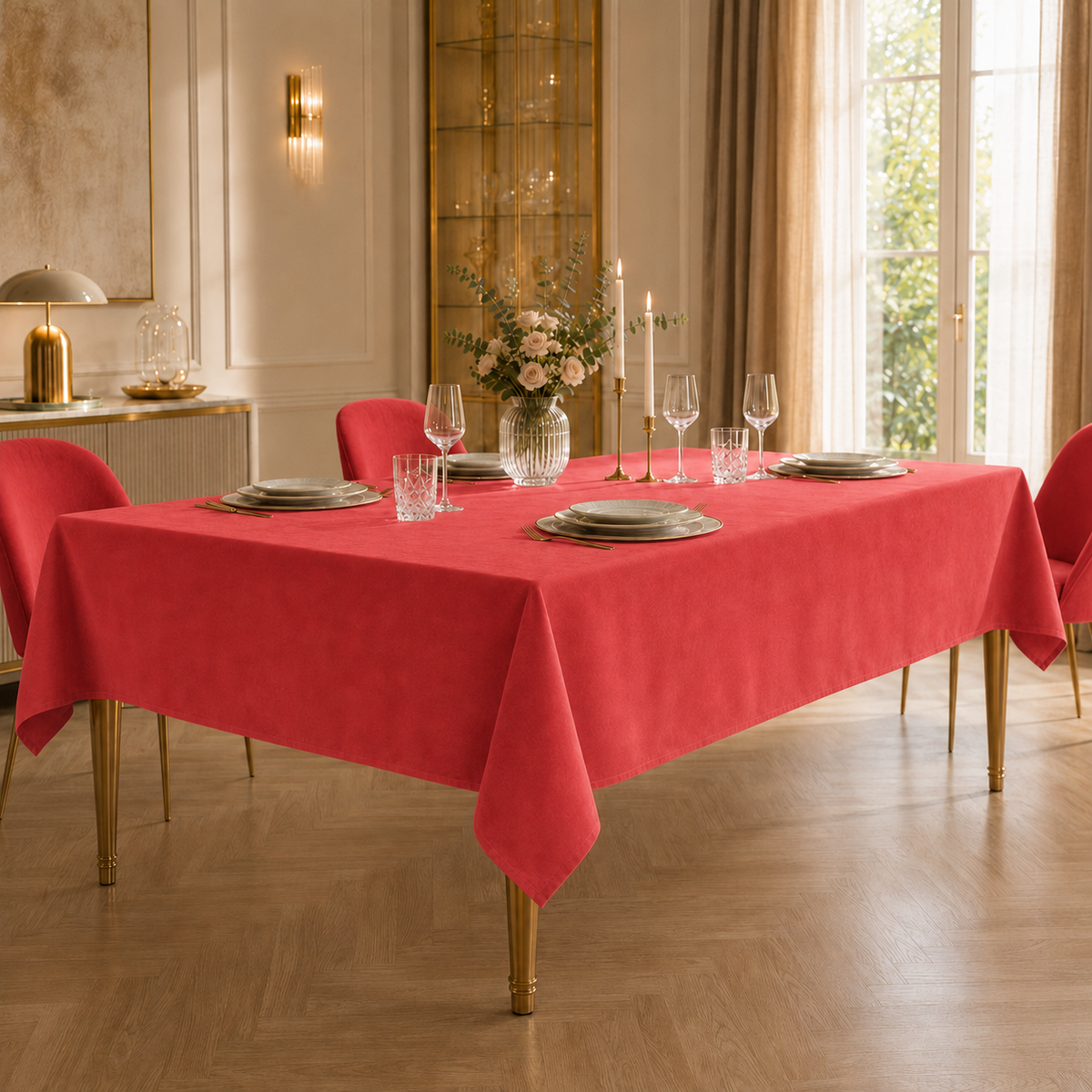 Tovaglia effetto velluto Rosso, ambientata principale
