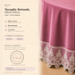 Scheda informativa della tovaglia rotonda Fucsia in effetto velluto con pizzo Rebrodé