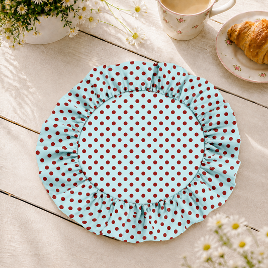 Tovagliette Americane Rotonde con Rouches Pois 18