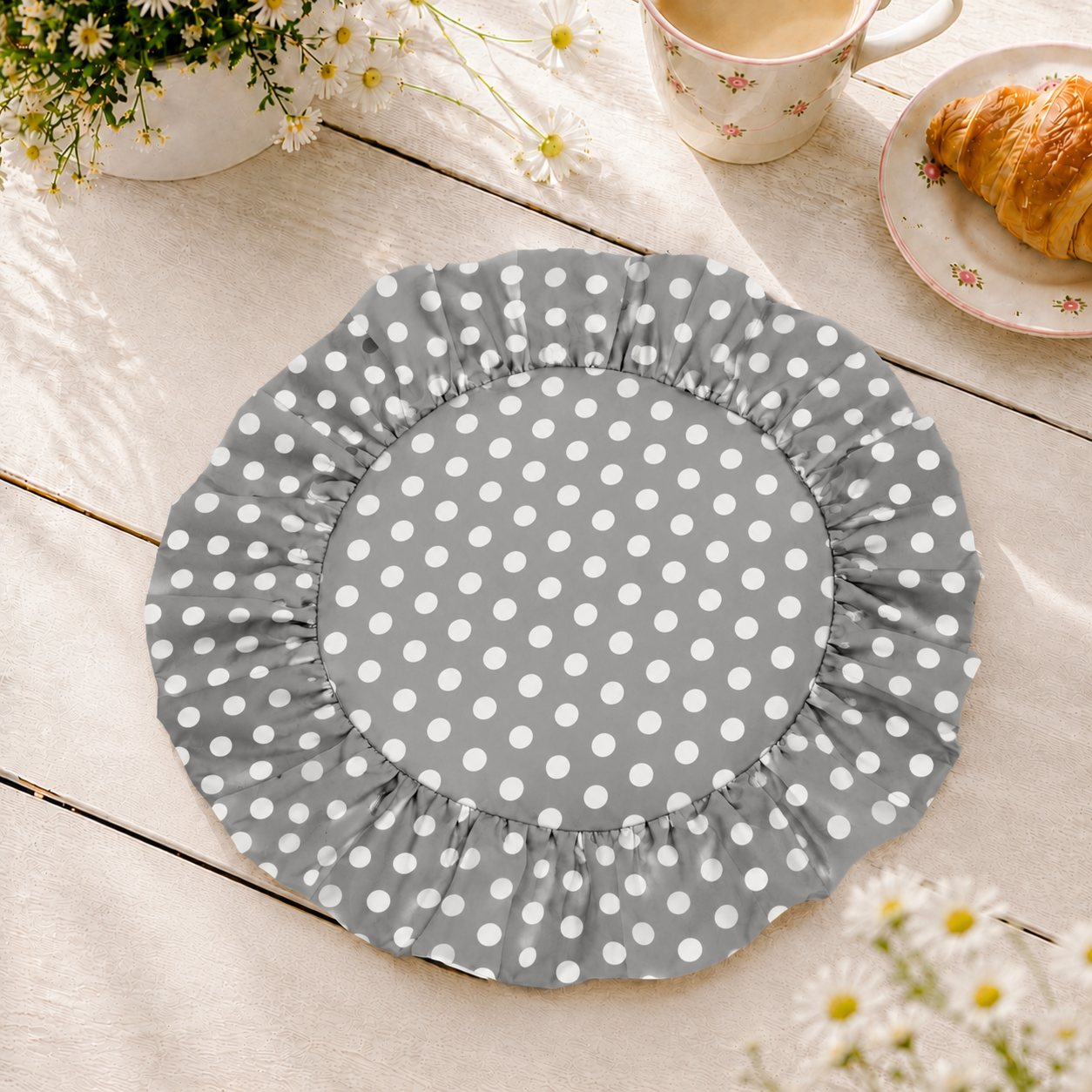 Tovagliette Americane Rotonde con Rouches Pois 22